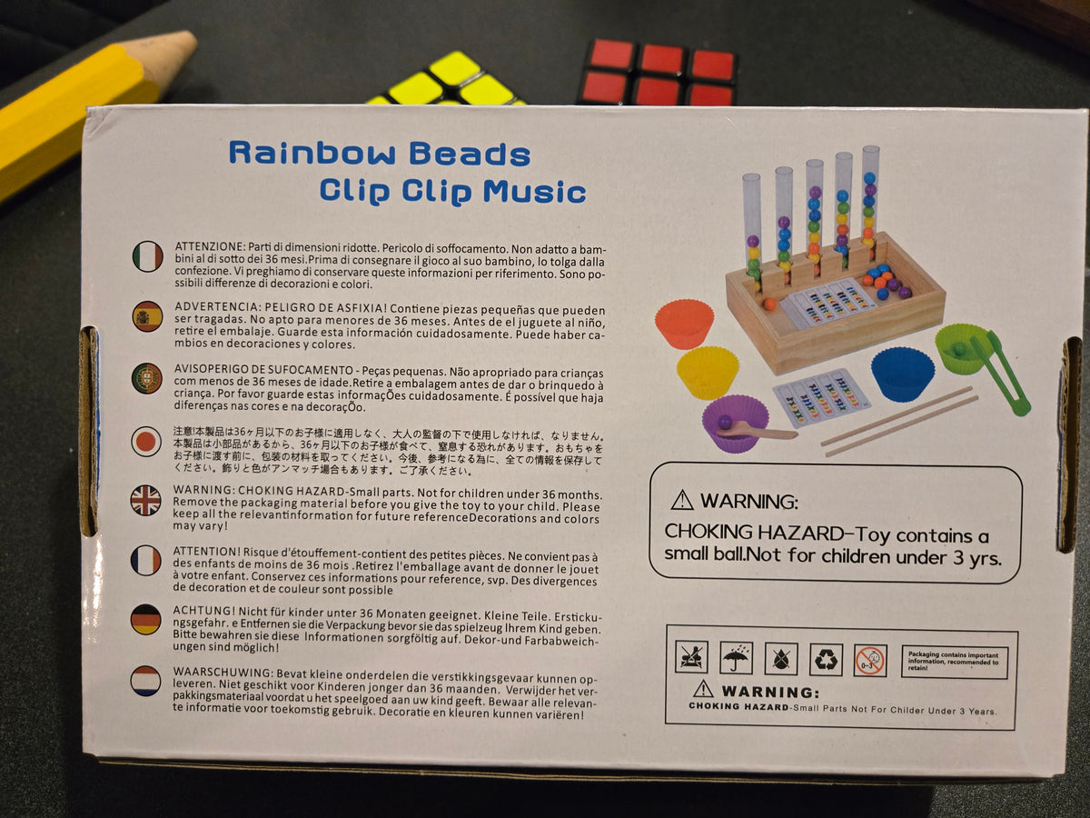 Five tubes rainbow beads