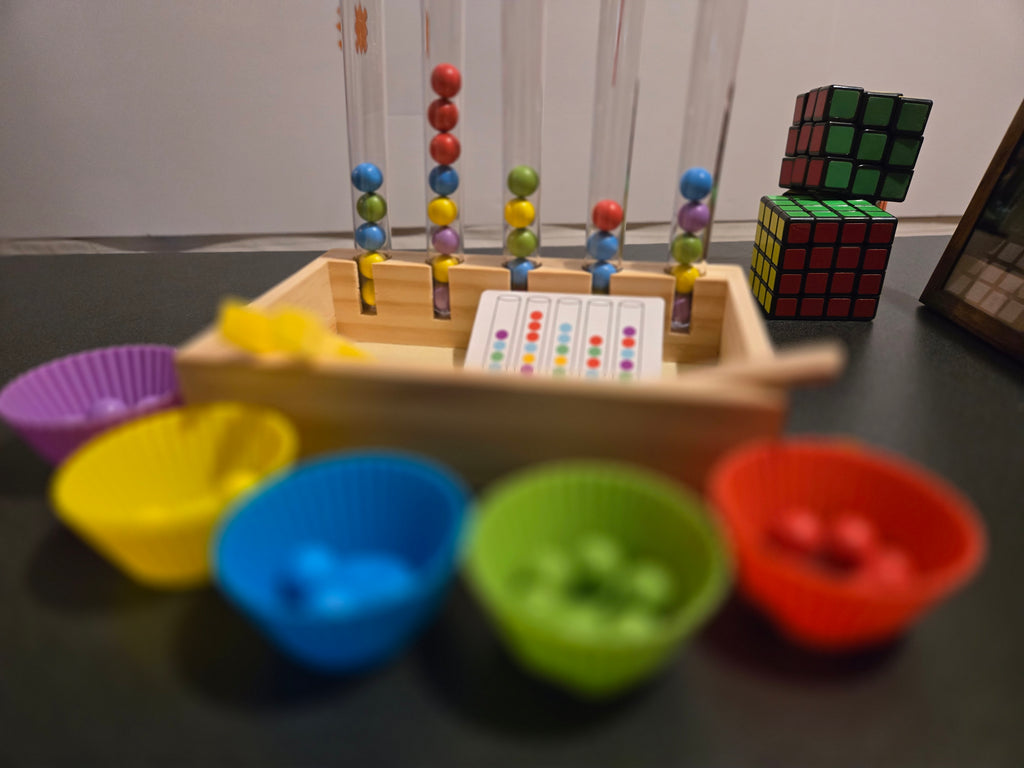 Five tubes rainbow beads