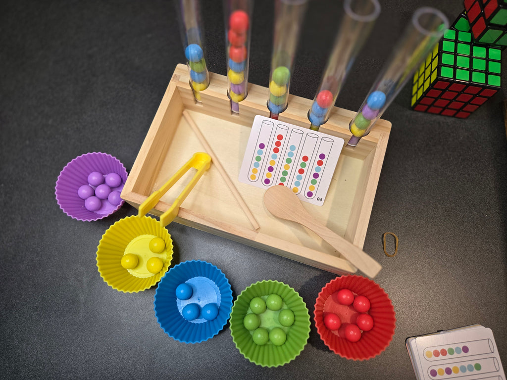 Five tubes rainbow beads