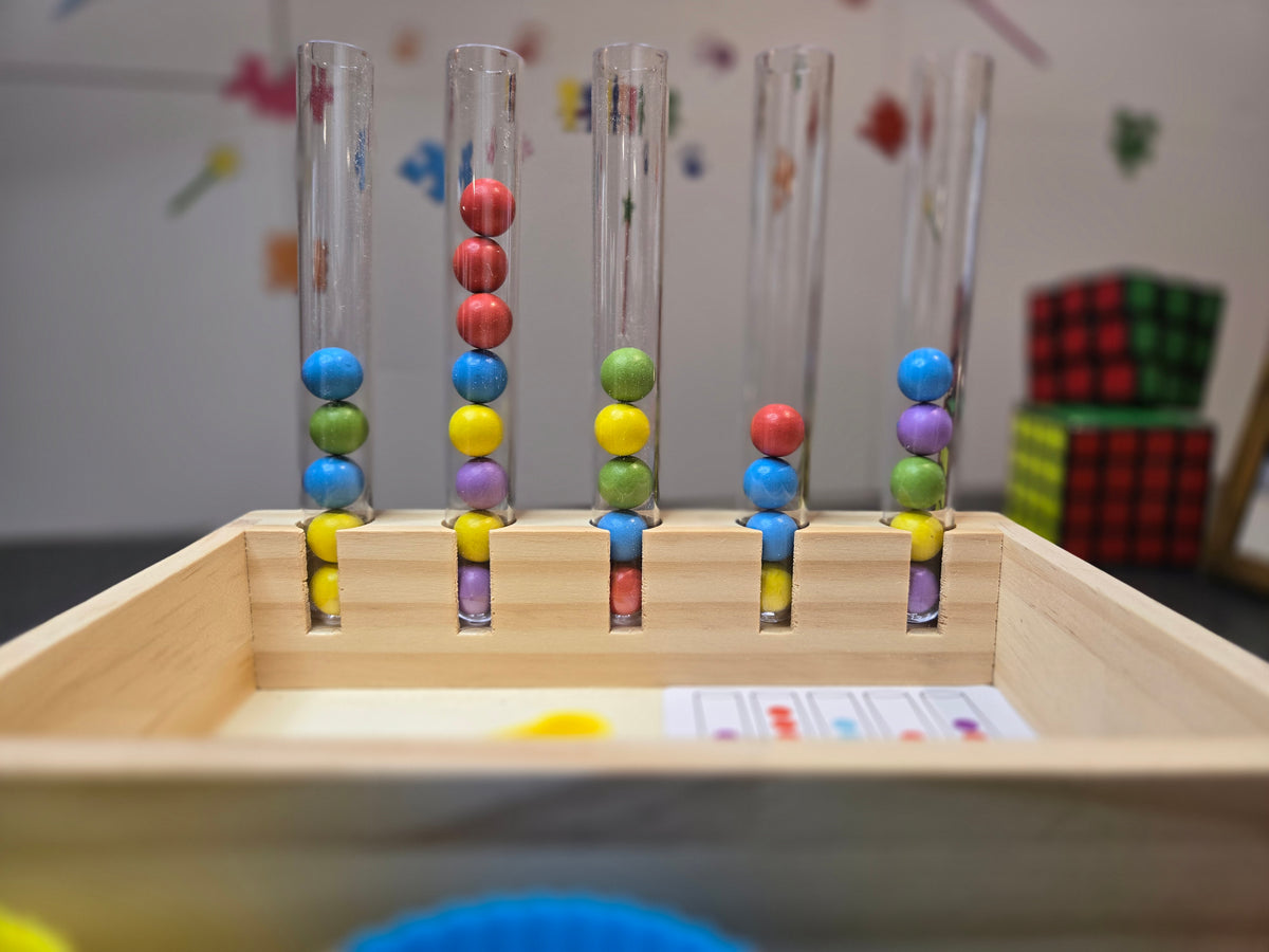 Five tubes rainbow beads