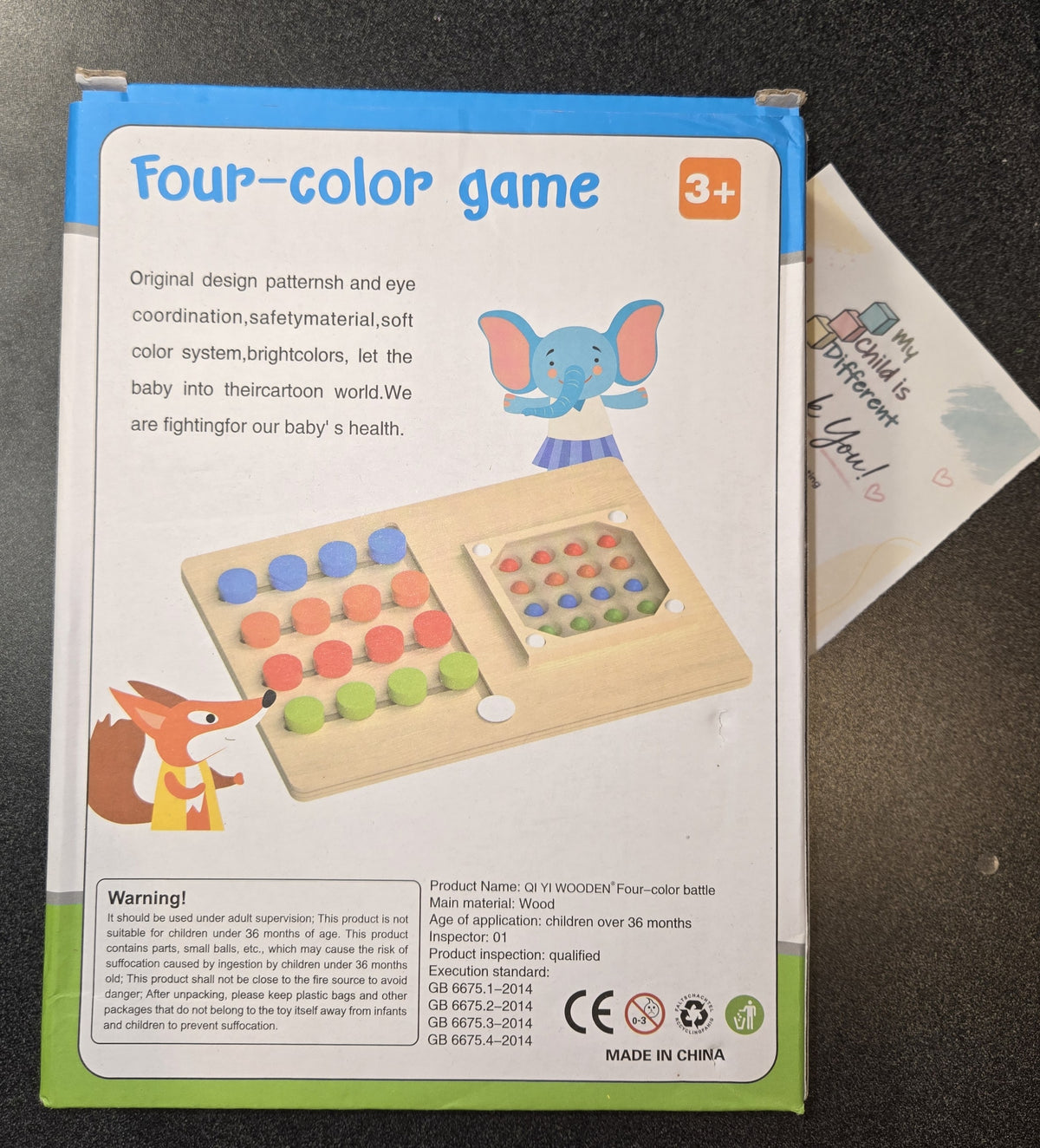 Wooden Four-Color Logic &amp; Shaking Beads Game