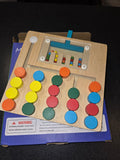 Wooden Five-Color Slide Puzzle Logic Game