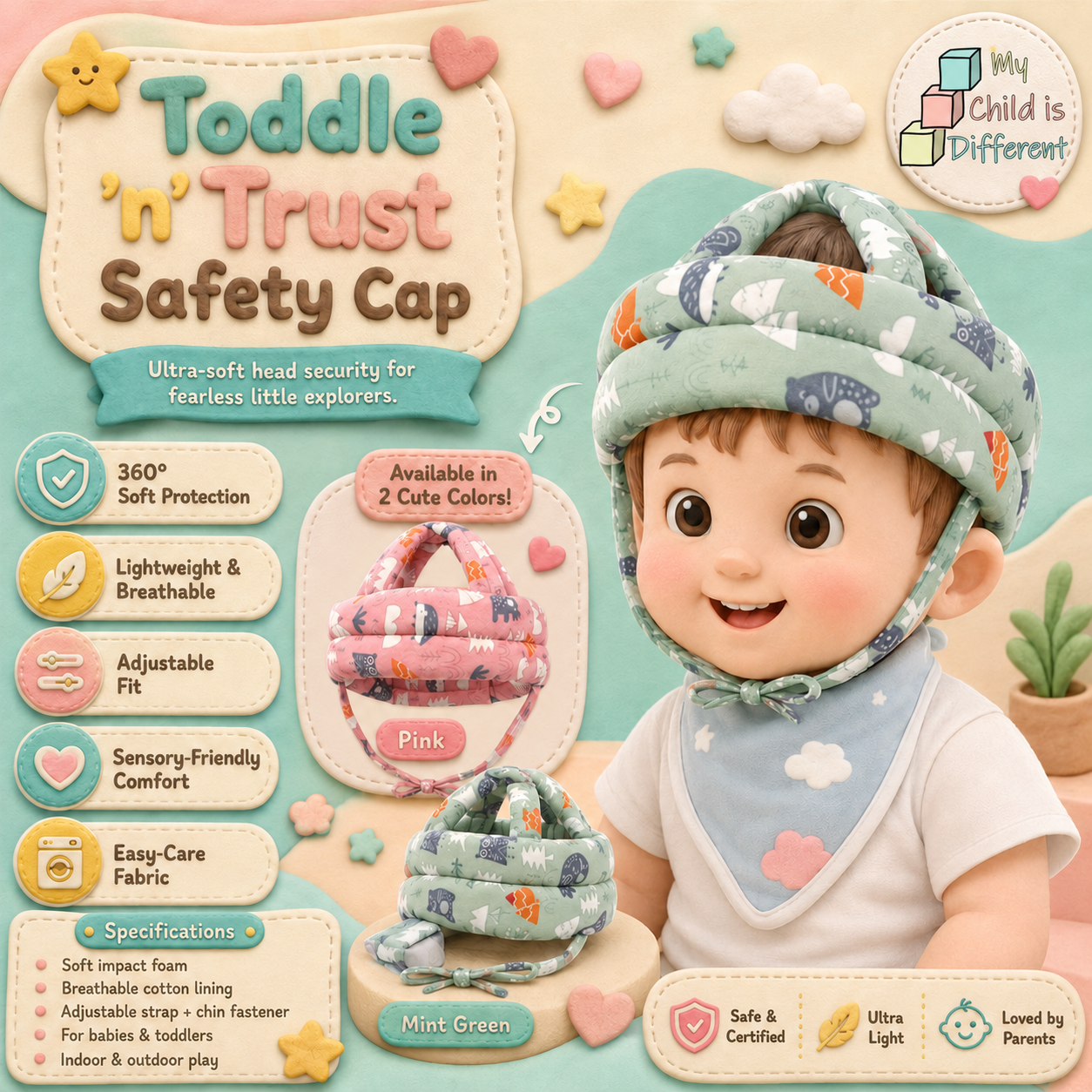 Toddle 'n' Trust Safety Cap