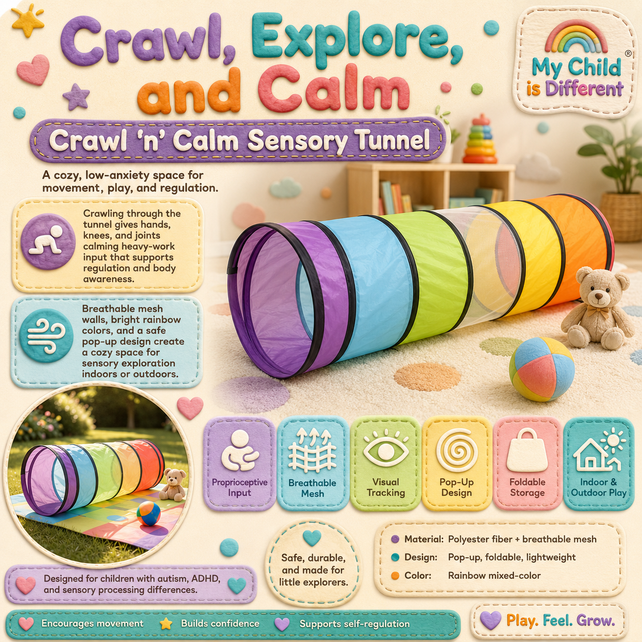 Crawl 'n' Calm Sensory Tunnel