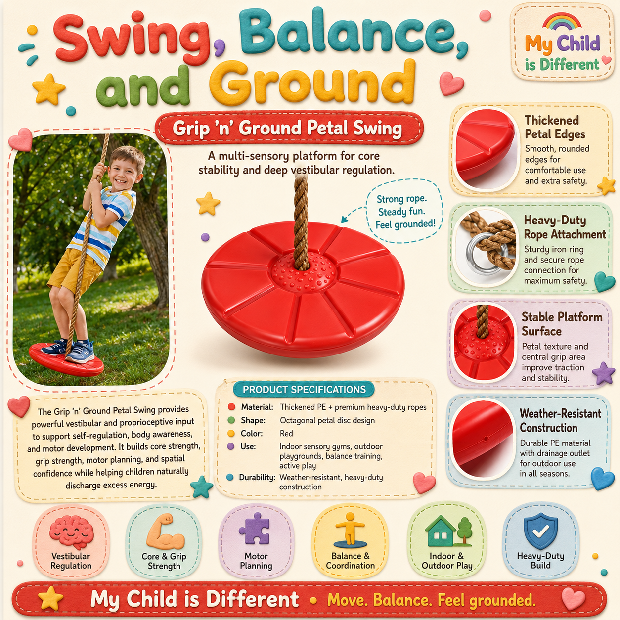 Grip 'n' Ground Petal Swing