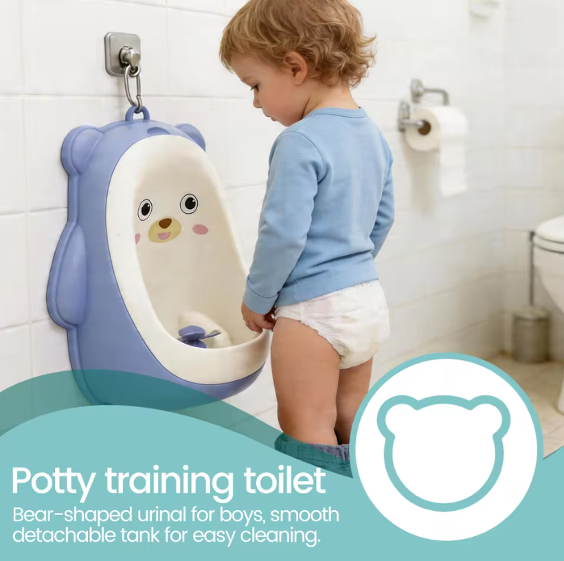 Spin 'n' Stream Urinal - Cute Purple Bear