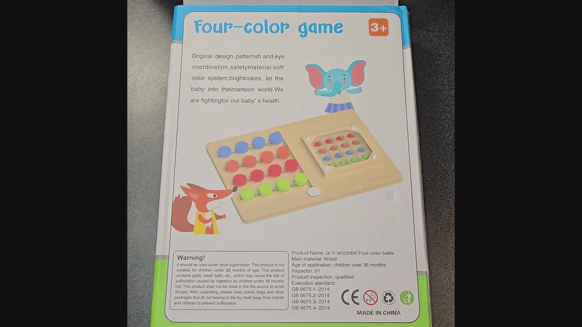Wooden Four-Color Logic &amp; Shaking Beads Game